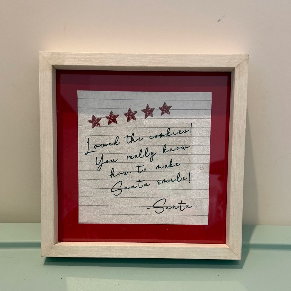 Super Cute 5-Star Framed Letter from Santa- NWT